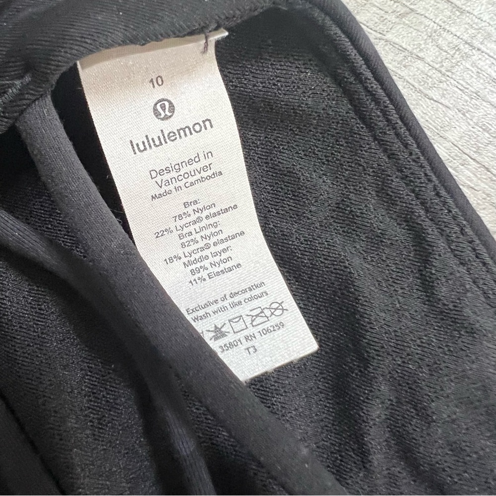 LULULEMON Free To Be Bra Wild Incognito Camo Multi Black Grey Size 10 - Picture 10 of 13